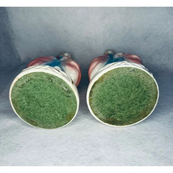 Vintage Lady Figurine‎ Vase Pair Pink Blue Floral Accent Decor lamp bases - Picture 11 of 12